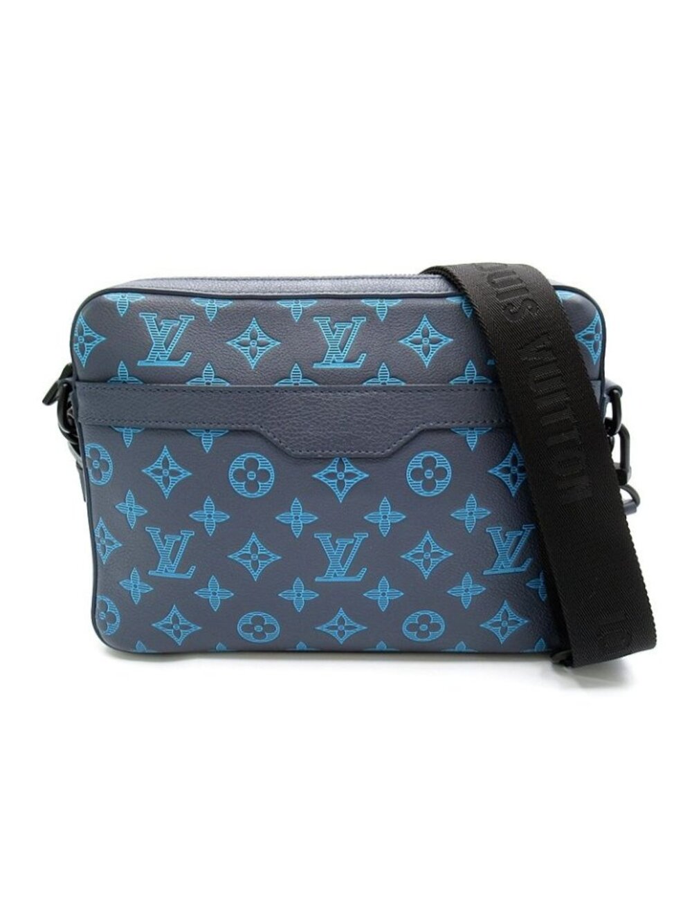 Louis Vuitton Trio Messenger Monogram Shadow Bag Navy